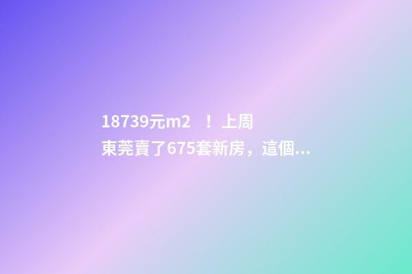 18739元/m2！上周東莞賣了675套新房，這個鎮(zhèn)房價突破3萬/m2！